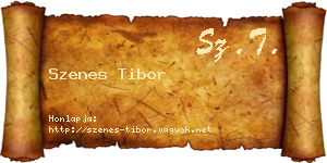 Szenes Tibor névjegykártya