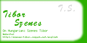 tibor szenes business card